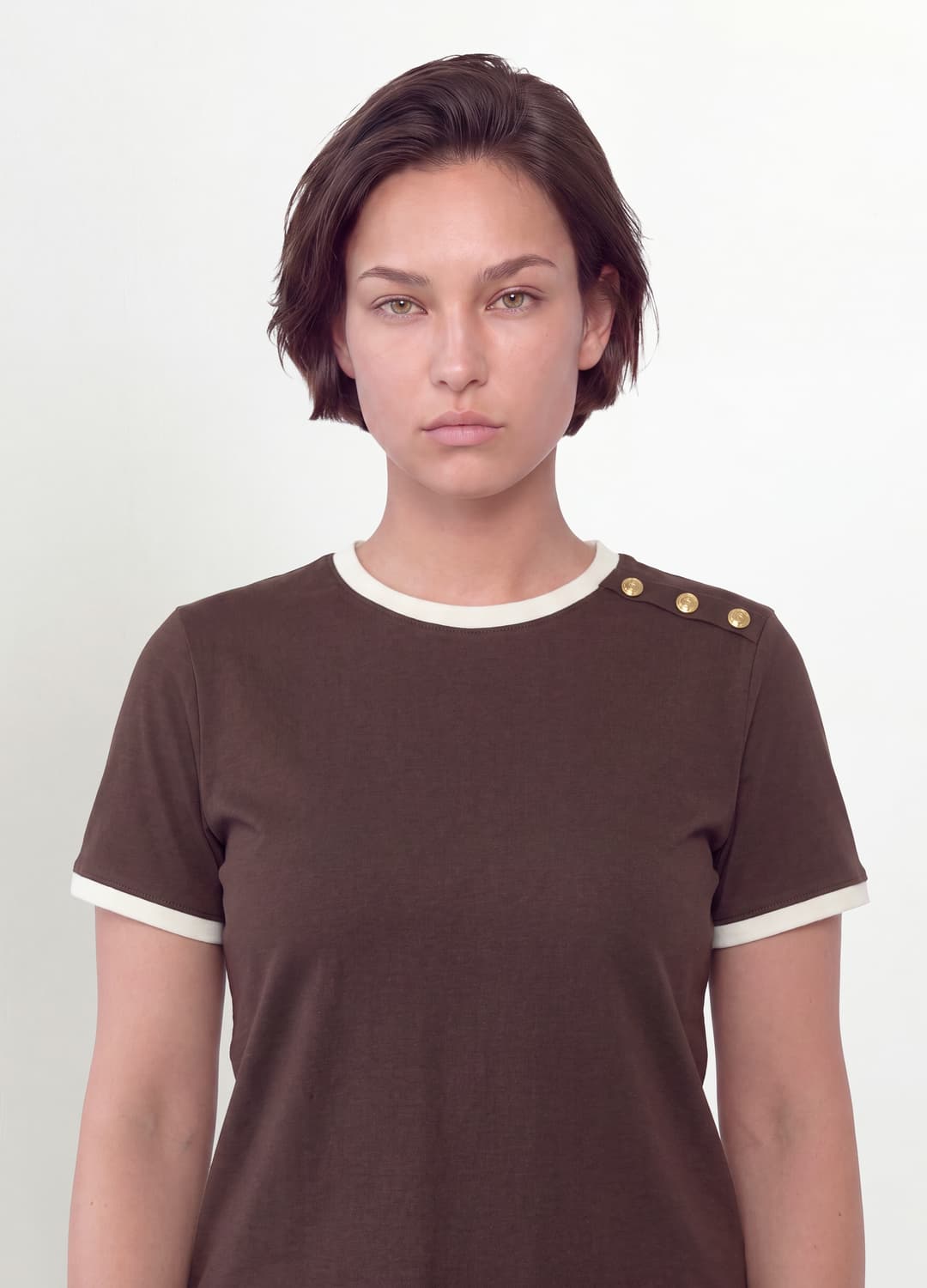 Rotes T-shirt Aus Reiner Baumwolle Mit Knöpfen | OVS Rotes T-shirt Aus Reiner Baumwolle Mit Knöpfen - 1 | OVS