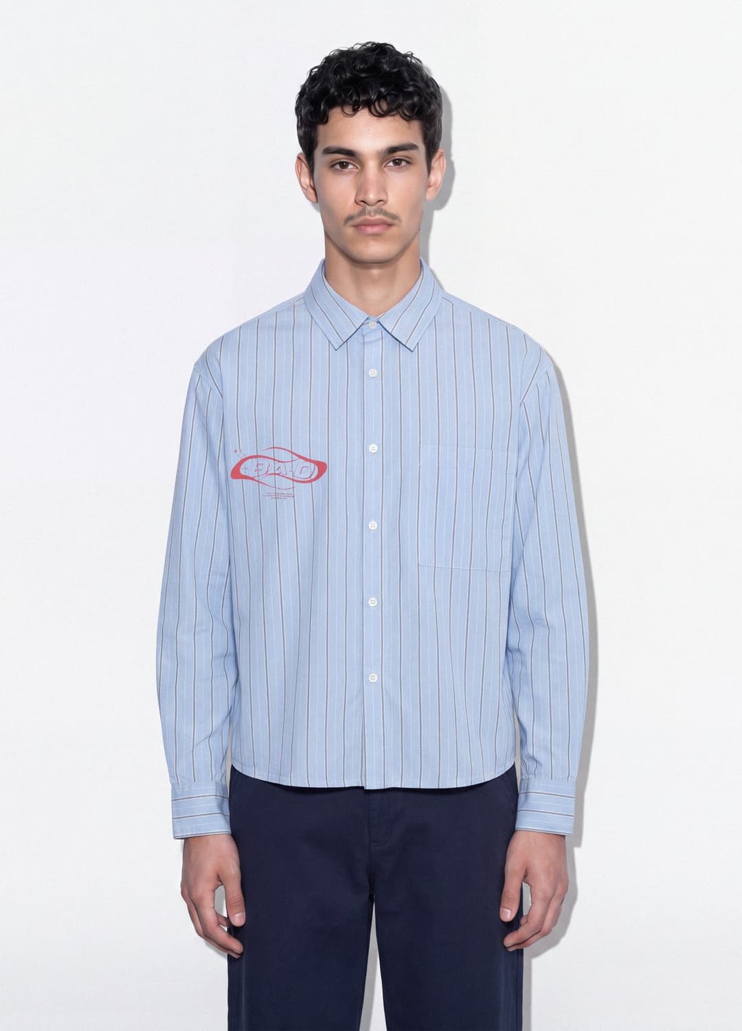 Camicia Azzurra Cropped In Puro Cotone A Righe Over Fit | OVS Camicia Azzurra Cropped In Puro Cotone A Righe Over Fit - 2 | OVS