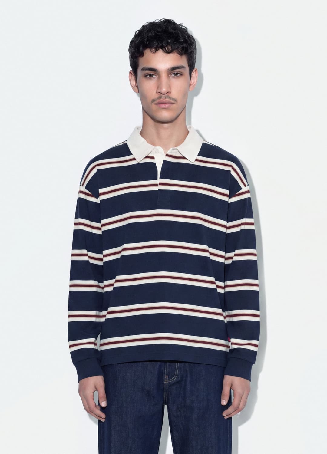 Polo Rugby Blu A Righe In Puro Cotone Con Colletto Classico | OVS Polo Rugby Blu A Righe In Puro Cotone Con Colletto Classico - 2 | OVS