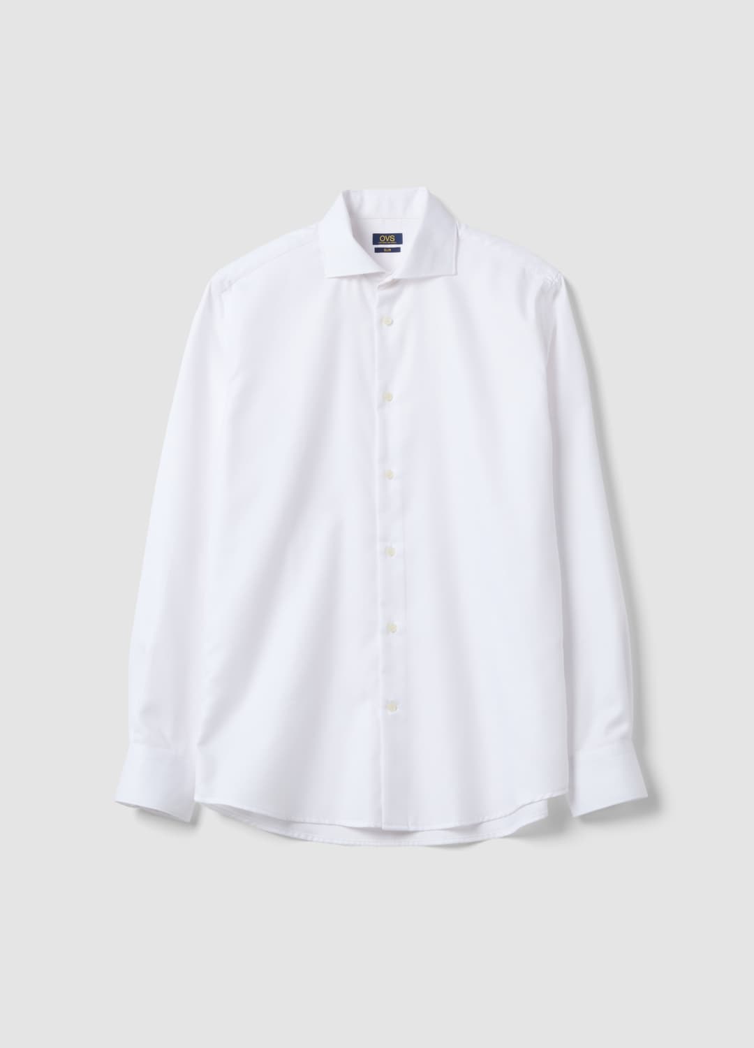 Camicia Bianca Slim Fit In Puro Cotone Con Collo Francese | OVS Camicia Bianca Slim Fit In Puro Cotone Con Collo Francese - 4 | OVS