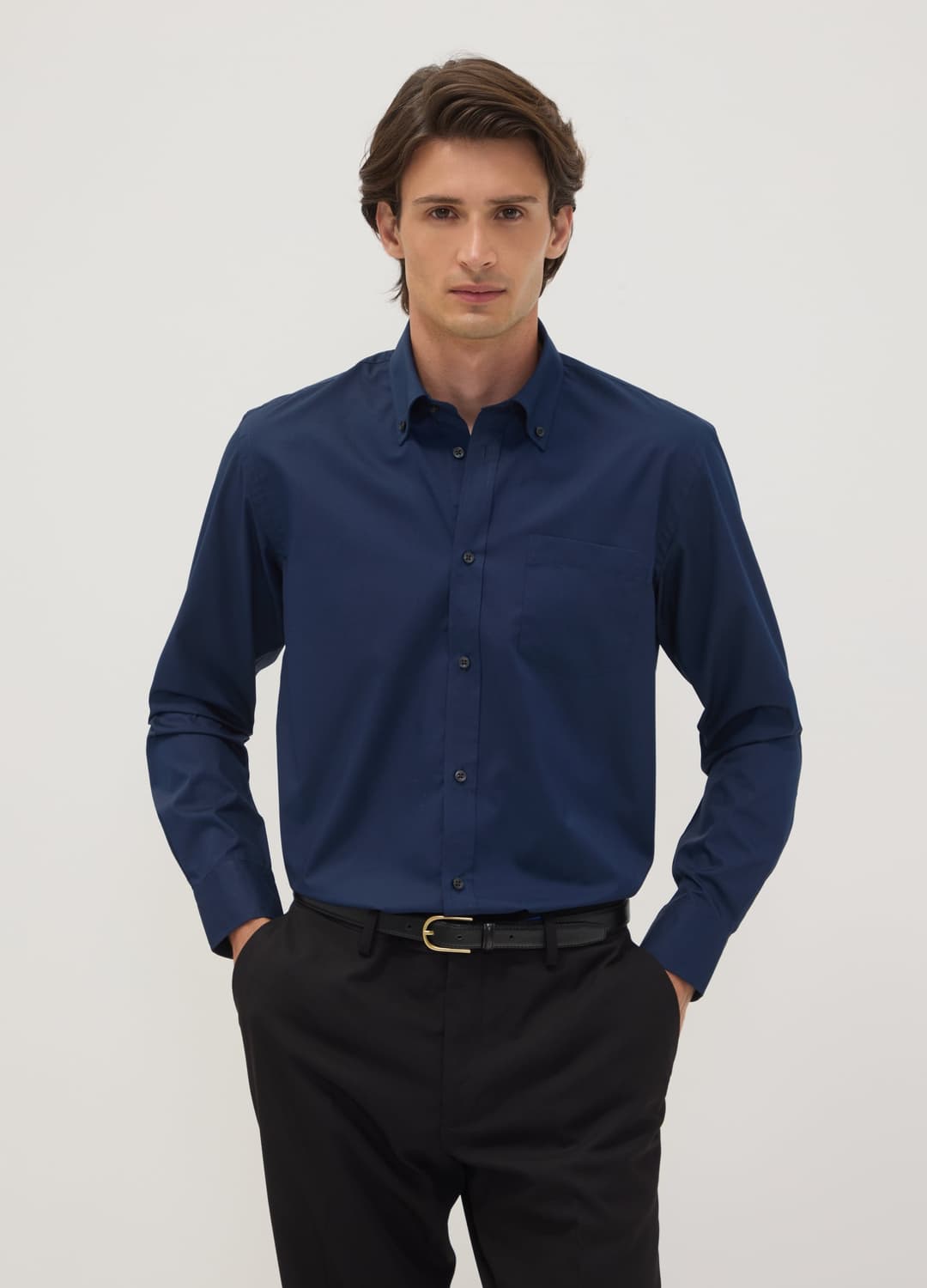 Camicia Blu Regular Fit Con Collo Button-down Easy Iron | OVS Camicia Blu Regular Fit Con Collo Button-down Easy Iron - 0 | OVS