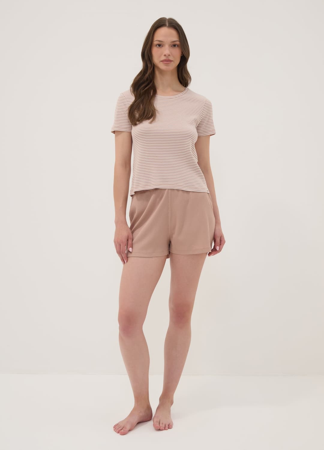 Pigiama Multicolor In Puro Cotone Organico Con T-shirt A Righe E Shorts | OVS Pigiama Multicolor In Puro Cotone Organico Con T-shirt A Righe E Shorts - 0 | OVS