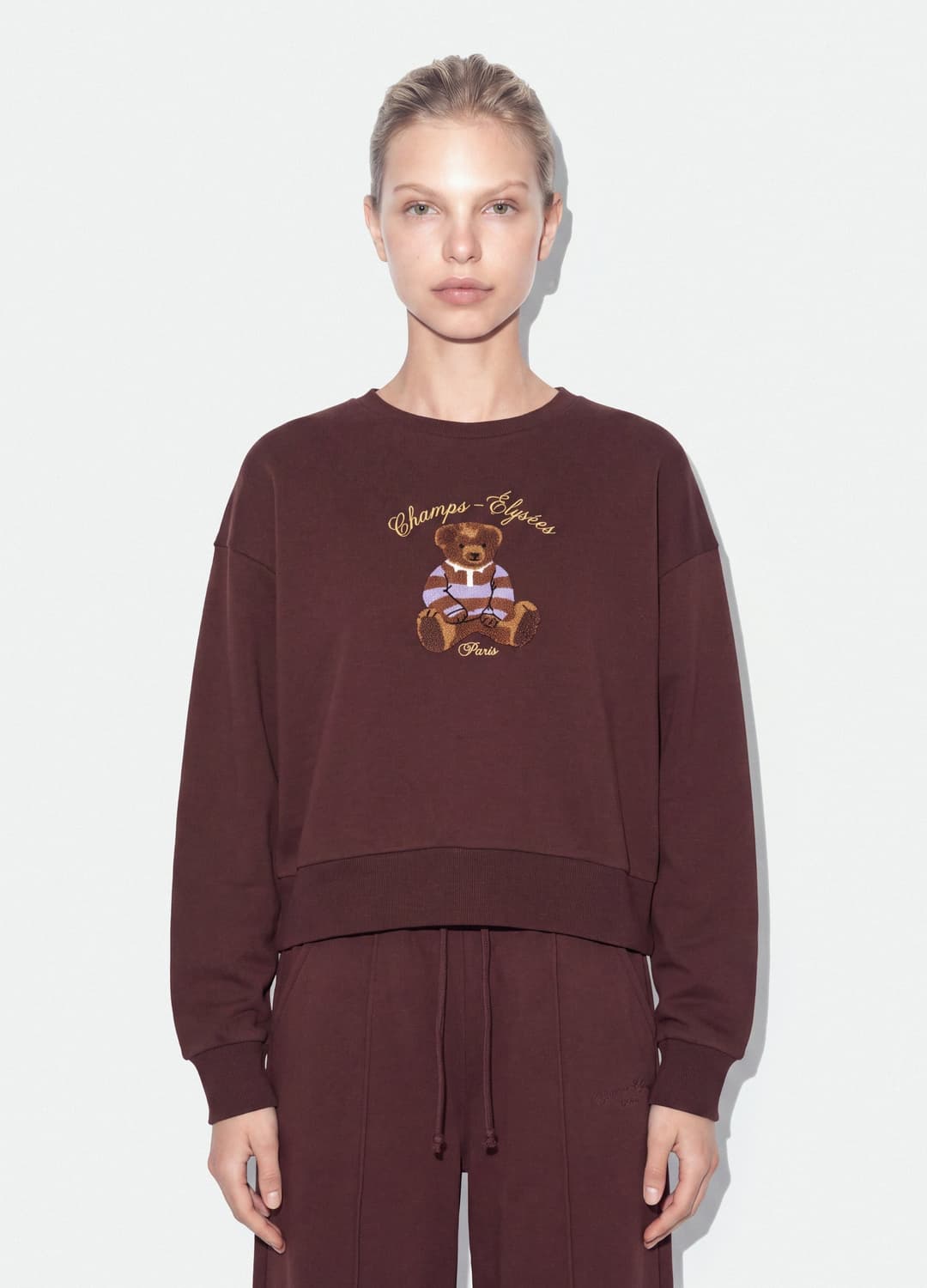 Braunes Sweatshirt Aus Baumwollmix Mit Rundhalsausschnitt Und Teddy-print | OVS Braunes Sweatshirt Aus Baumwollmix Mit Rundhalsausschnitt Und Teddy-print - 1 | OVS