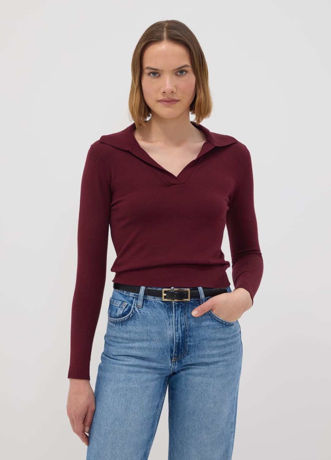 Maglia Marrone In Misto Viscosa Con Colletto Polo Regular Fit | OVS Maglia Marrone In Misto Viscosa Con Colletto Polo Regular Fit - 2 | OVS