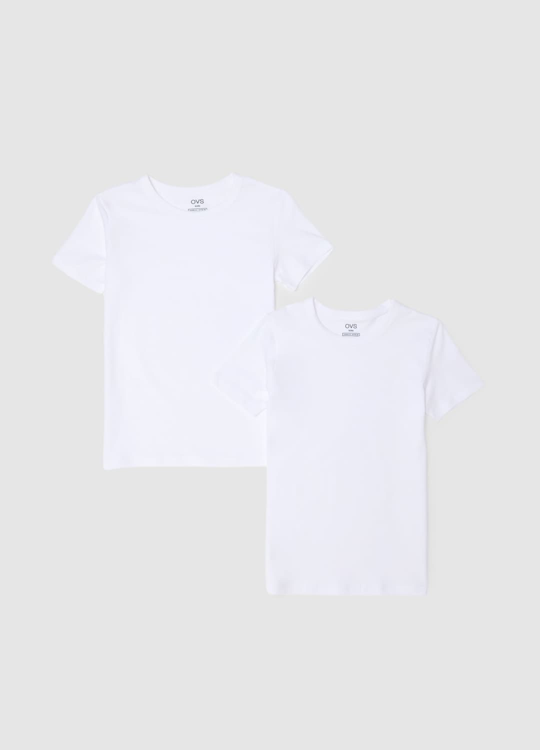 Zweierpack Weiße Stretch-baumwoll-t-shirts Für Kinder Im Regular Fit | OVS Zweierpack Weiße Stretch-baumwoll-t-shirts Für Kinder Im Regular Fit - 0 | OVS