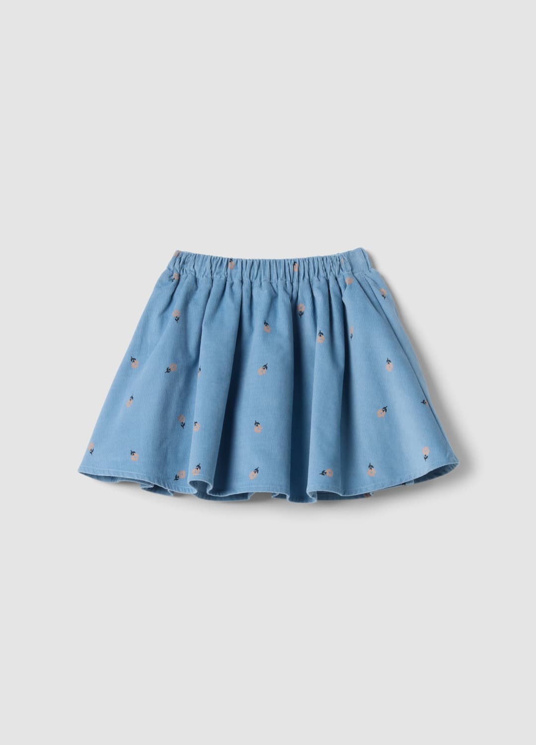 Gonna Pantalone Azzurra A Coste In Puro Cotone Con Fantasia Floreale | OVS Gonna Pantalone Azzurra A Coste In Puro Cotone Con Fantasia Floreale - 1 | OVS