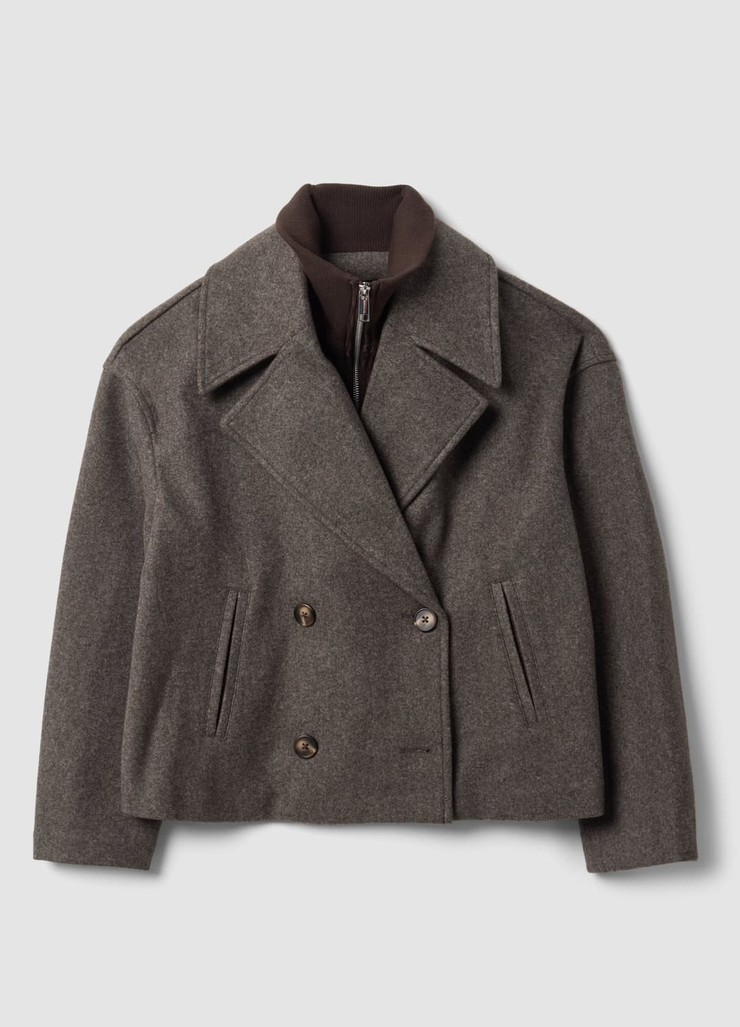 Giacca Grigia Doppiopetto Regular Fit Con Zip E Bottoni | OVS Giacca Grigia Doppiopetto Regular Fit Con Zip E Bottoni - 4 | OVS