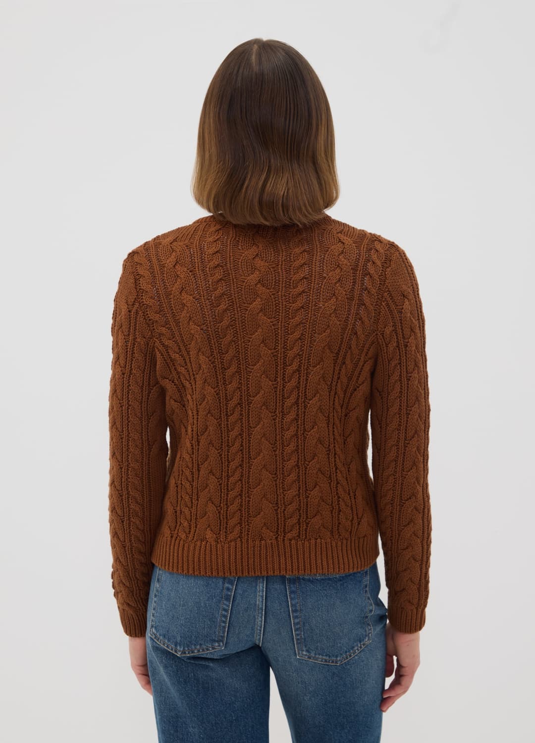 Cardigan Marrone In Misto Cotone A Trecce Regular Fit | OVS Cardigan Marrone In Misto Cotone A Trecce Regular Fit - 3 | OVS