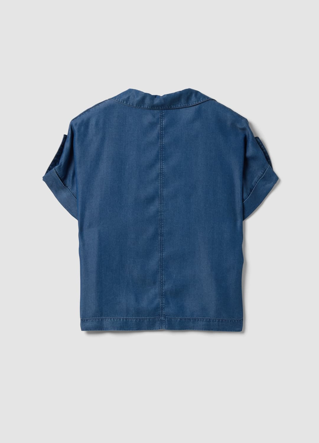 Blaue Kurzarmbluse Aus Reinem Lyocell | OVS Blaue Kurzarmbluse Aus Reinem Lyocell - 5 | OVS