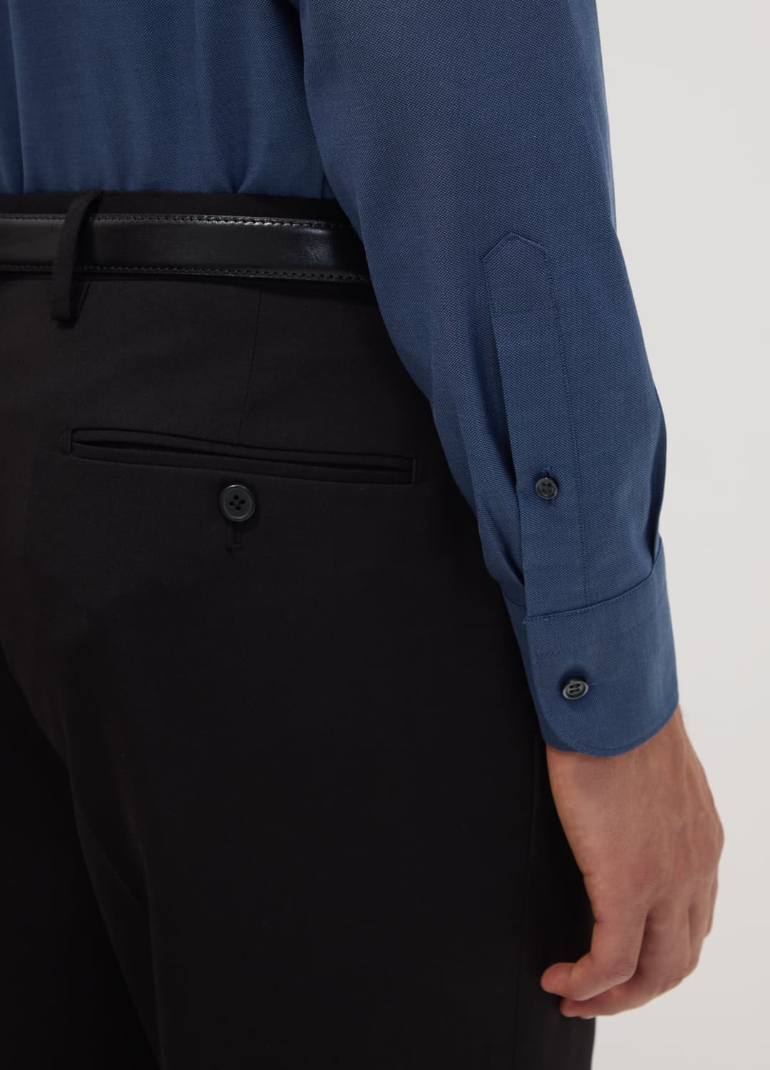 Camicia Blu In Puro Cotone Con Collo Francese Regular Fit Easy Iron | OVS Camicia Blu In Puro Cotone Con Collo Francese Regular Fit Easy Iron - 2 | OVS
