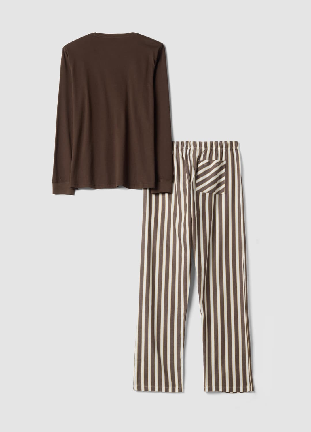 Pigiama Marrone In Puro Cotone Organico A Righe Regular Fit | OVS Pigiama Marrone In Puro Cotone Organico A Righe Regular Fit - 6 | OVS