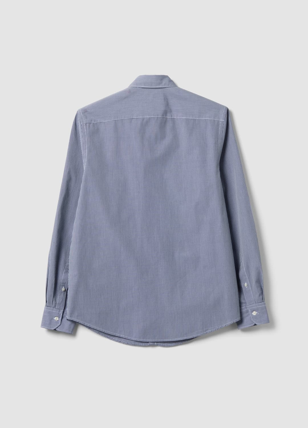 Camicia Azzurra In Popeline Di Puro Cotone A Quadri Regular Fit | OVS Camicia Azzurra In Popeline Di Puro Cotone A Quadri Regular Fit - 6 | OVS