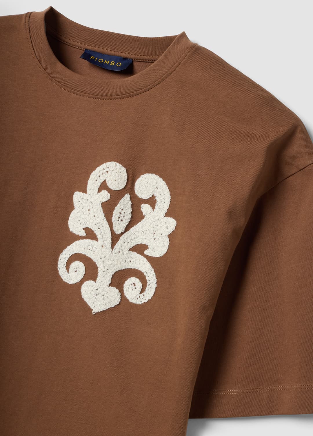 Braunes T-shirt Aus Reiner Baumwolle Mit Stickereien | OVS Braunes T-shirt Aus Reiner Baumwolle Mit Stickereien - 5 | OVS