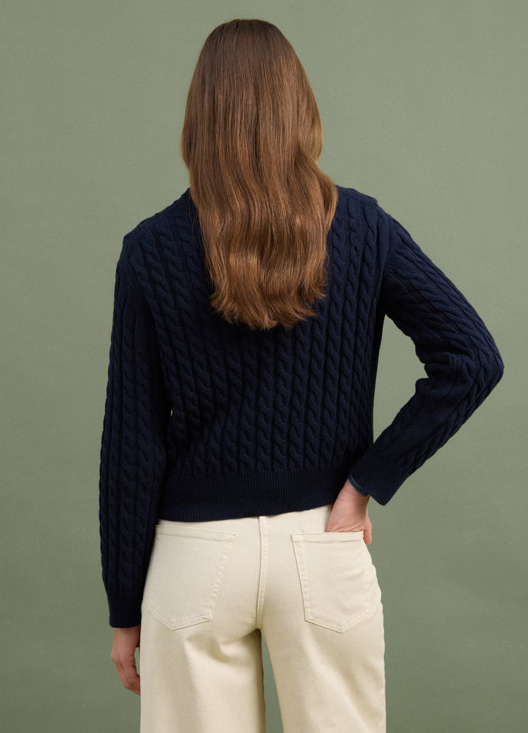 Maglia Blu Girocollo In Puro Cotone A Trecce Regular Fit | OVS Maglia Blu Girocollo In Puro Cotone A Trecce Regular Fit - 3 | OVS