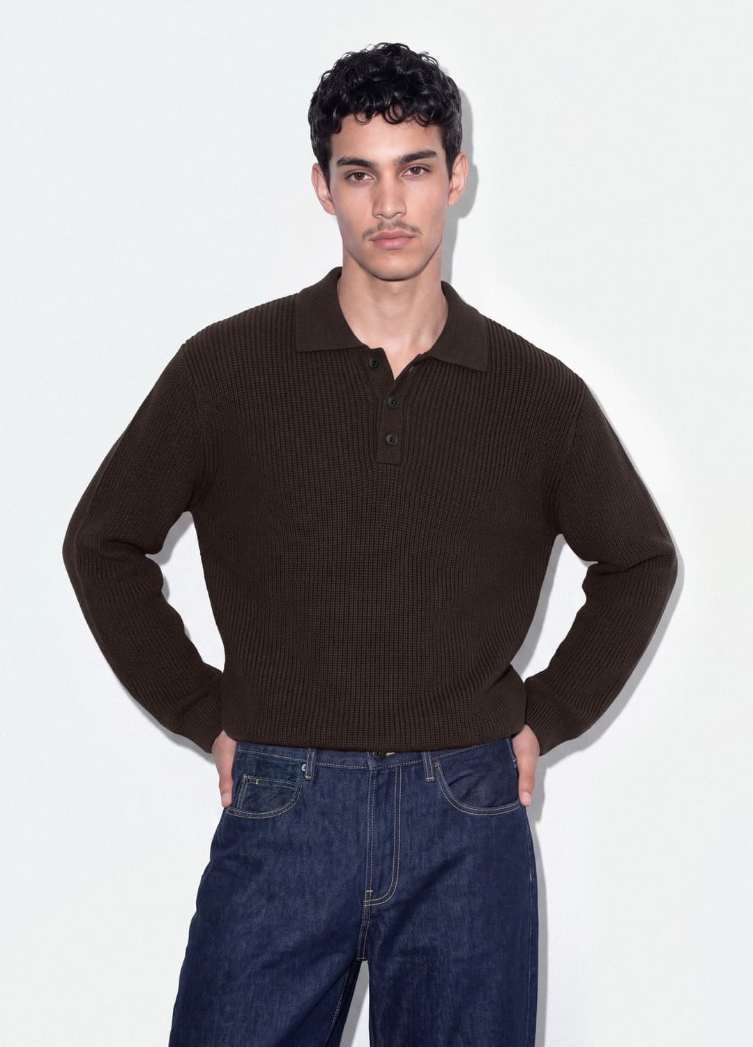 Maglia Marrone In Puro Cotone Con Colletto Polo Over Fit | OVS Maglia Marrone In Puro Cotone Con Colletto Polo Over Fit - 0 | OVS