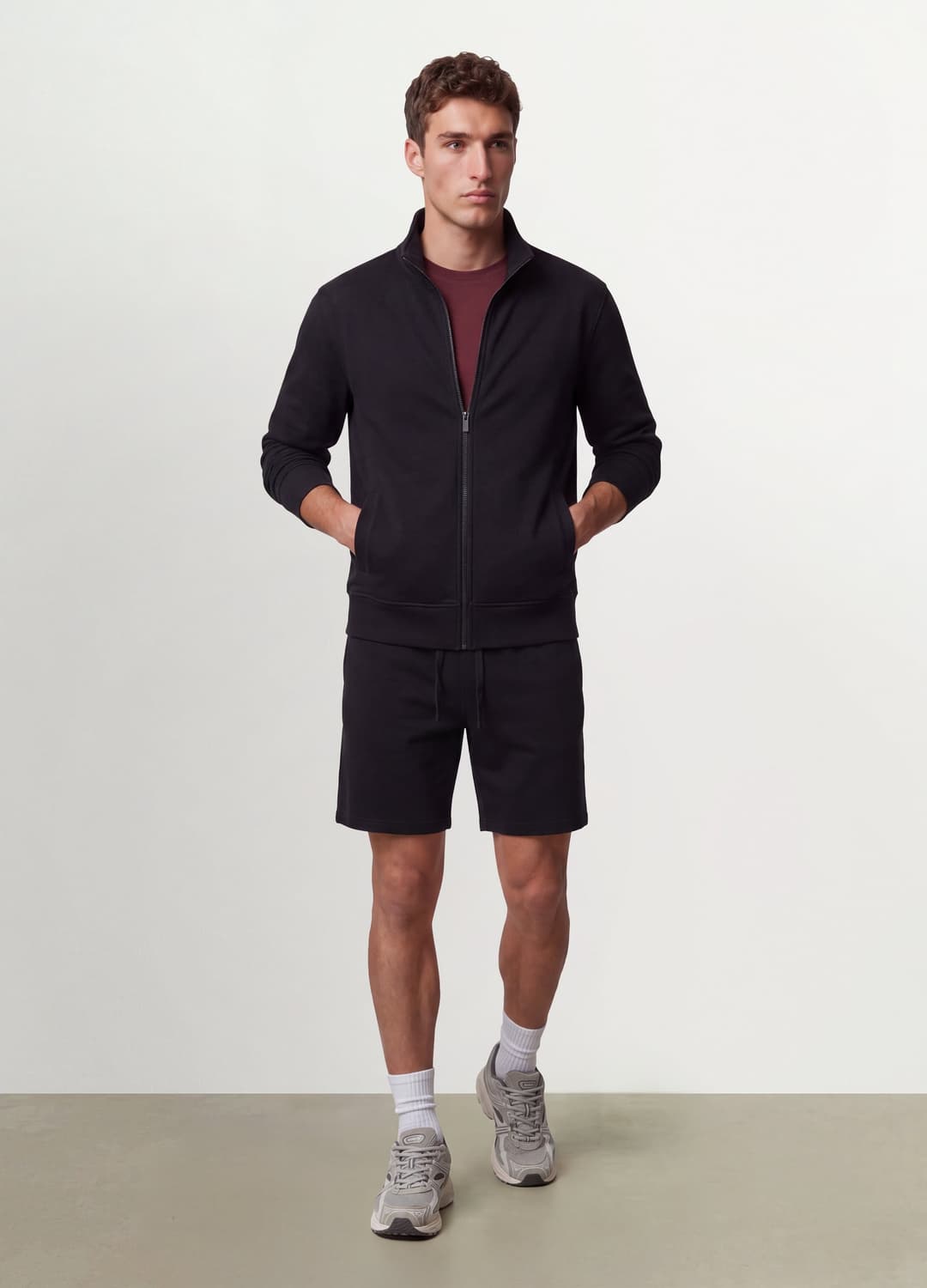 Felpa Blu In Misto Cotone Con Girocollo E Zip Regular Fit | OVS Felpa Blu In Misto Cotone Con Girocollo E Zip Regular Fit - 0 | OVS