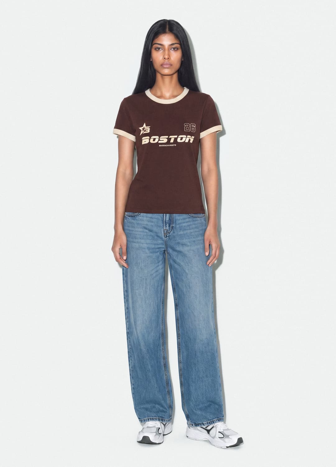 Weißes Baumwoll-t-shirt Mit Frontprint Und Kontrastabschlüssen | OVS Weißes Baumwoll-t-shirt Mit Frontprint Und Kontrastabschlüssen - 1 | OVS