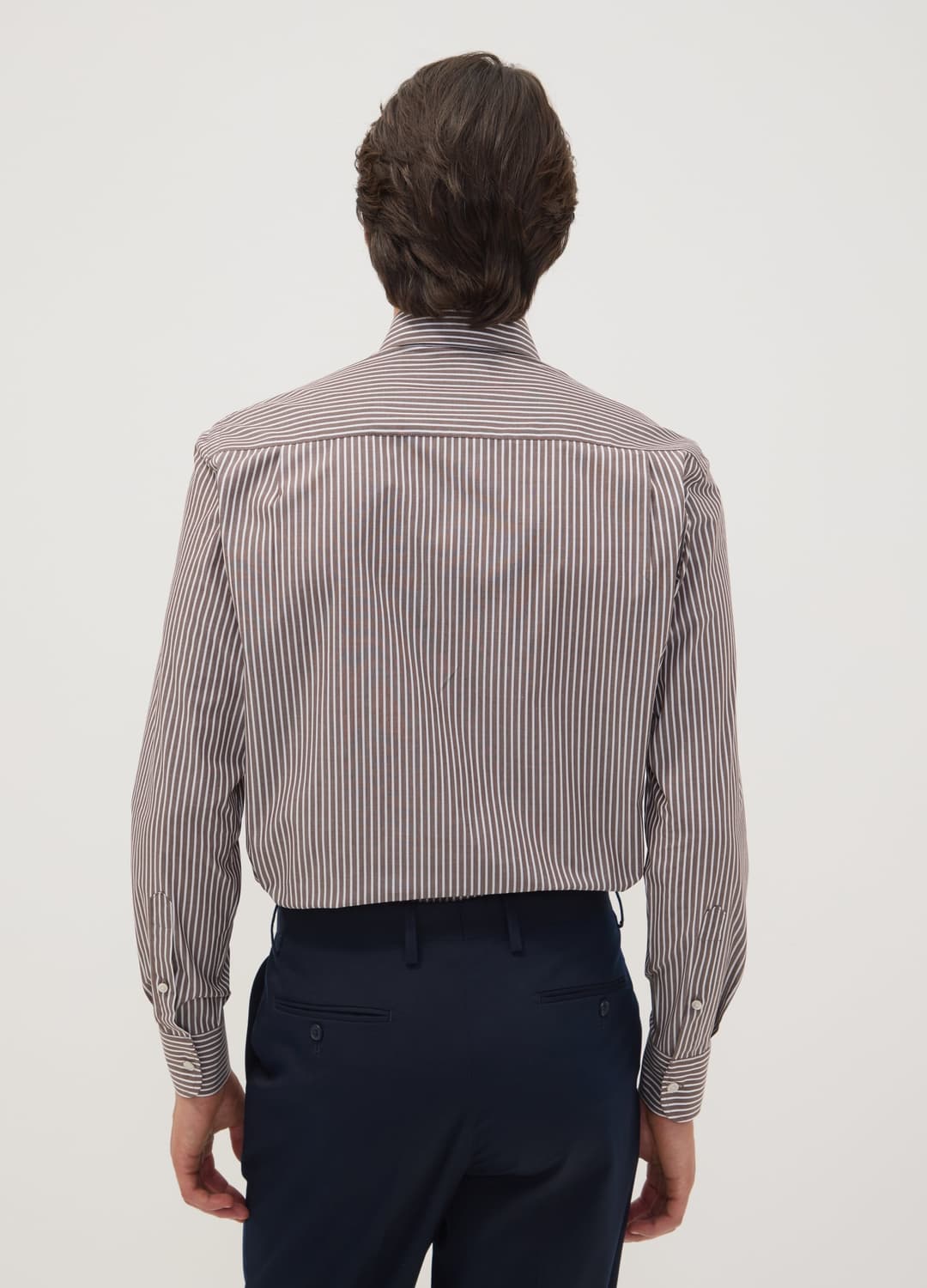 Camicia Marrone In Misto Cotone A Righe Con Collo Botton Down Easy Iron Regular Fit | OVS Camicia Marrone In Misto Cotone A Righe Con Collo Botton Down Easy Iron Regular Fit - 3 | OVS