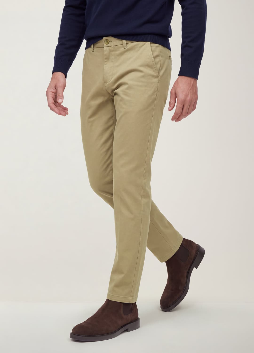 Pantaloni Chino Blu In Twill Di Cotone Elasticizzato Slim Fit | OVS Pantaloni Chino Blu In Twill Di Cotone Elasticizzato Slim Fit - 3 | OVS