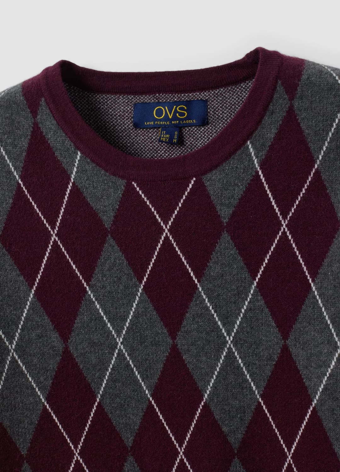 Mehrfarbiger Pullover Mit Rautenmuster Und Rundhals | OVS Mehrfarbiger Pullover Mit Rautenmuster Und Rundhals - 5 | OVS