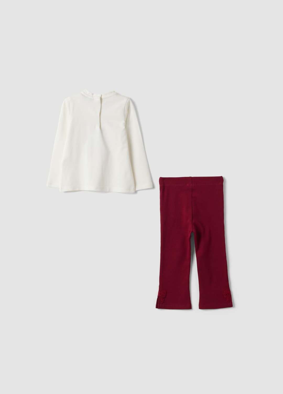 Completo Bianco E Rosso In Cotone Elasticizzato Con Stampa Gattino Per Bimba | OVS Completo Bianco E Rosso In Cotone Elasticizzato Con Stampa Gattino Per Bimba - 1 | OVS