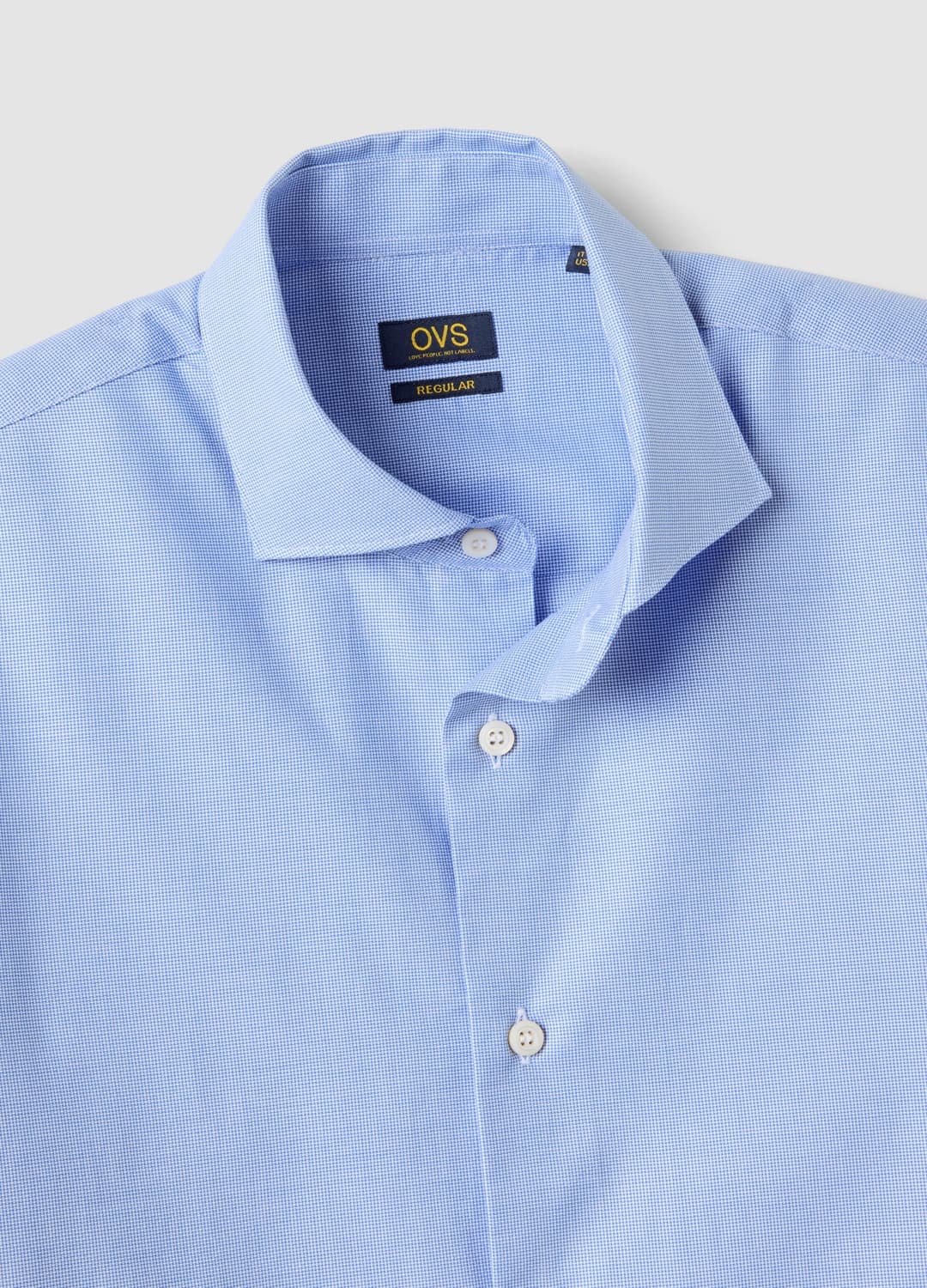 Camicia Azzurra In Puro Compact Cotton Con Collo Francese Regular Fit | OVS Camicia Azzurra In Puro Compact Cotton Con Collo Francese Regular Fit - 2 | OVS