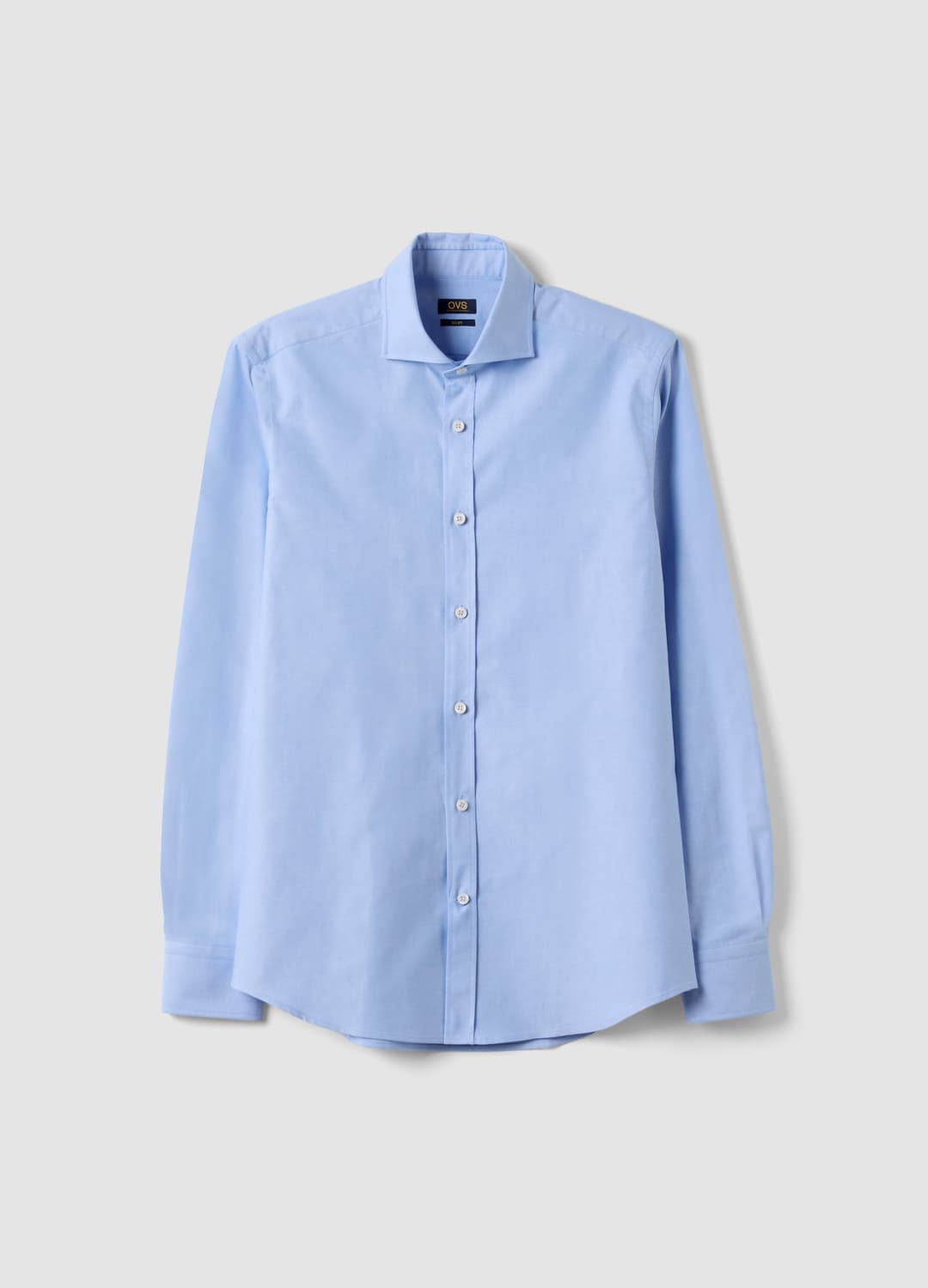 Camicia Oxford Azzurra In Puro Cotone Con Colletto Francese Slim Fit | OVS Camicia Oxford Azzurra In Puro Cotone Con Colletto Francese Slim Fit - 0 | OVS