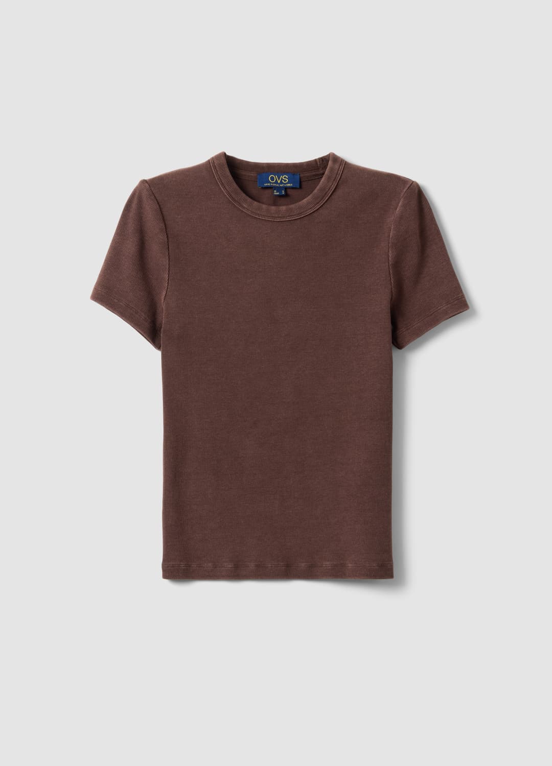 Beige Tailliertes T-shirt Aus Elastischem Baumwollstoff | OVS Beige Tailliertes T-shirt Aus Elastischem Baumwollstoff - 4 | OVS