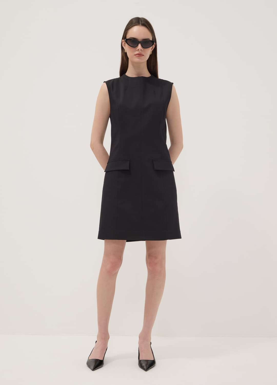 Abito Smanicato Nero In Cotone Elasticizzato Con Girocollo Fitted | OVS Abito Smanicato Nero In Cotone Elasticizzato Con Girocollo Fitted - 1 | OVS