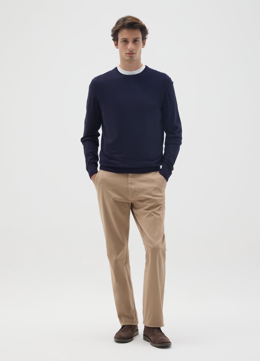 Pantaloni In Cotone Elasticizzato Beige Regular Fit | OVS Pantaloni In Cotone Elasticizzato Beige Regular Fit - 0 | OVS