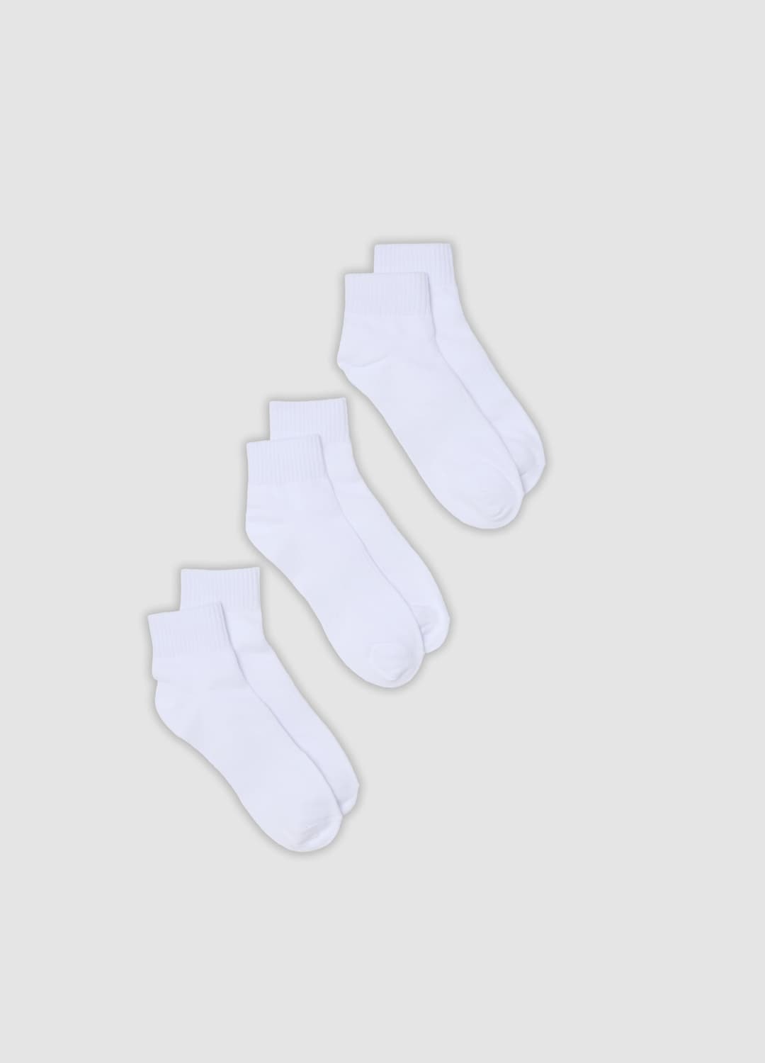 3er-pack Weiße Sportsocken Aus Bio-baumwolle In Knöchelhöhe | OVS 3er-pack Weiße Sportsocken Aus Bio-baumwolle In Knöchelhöhe - 0 | OVS