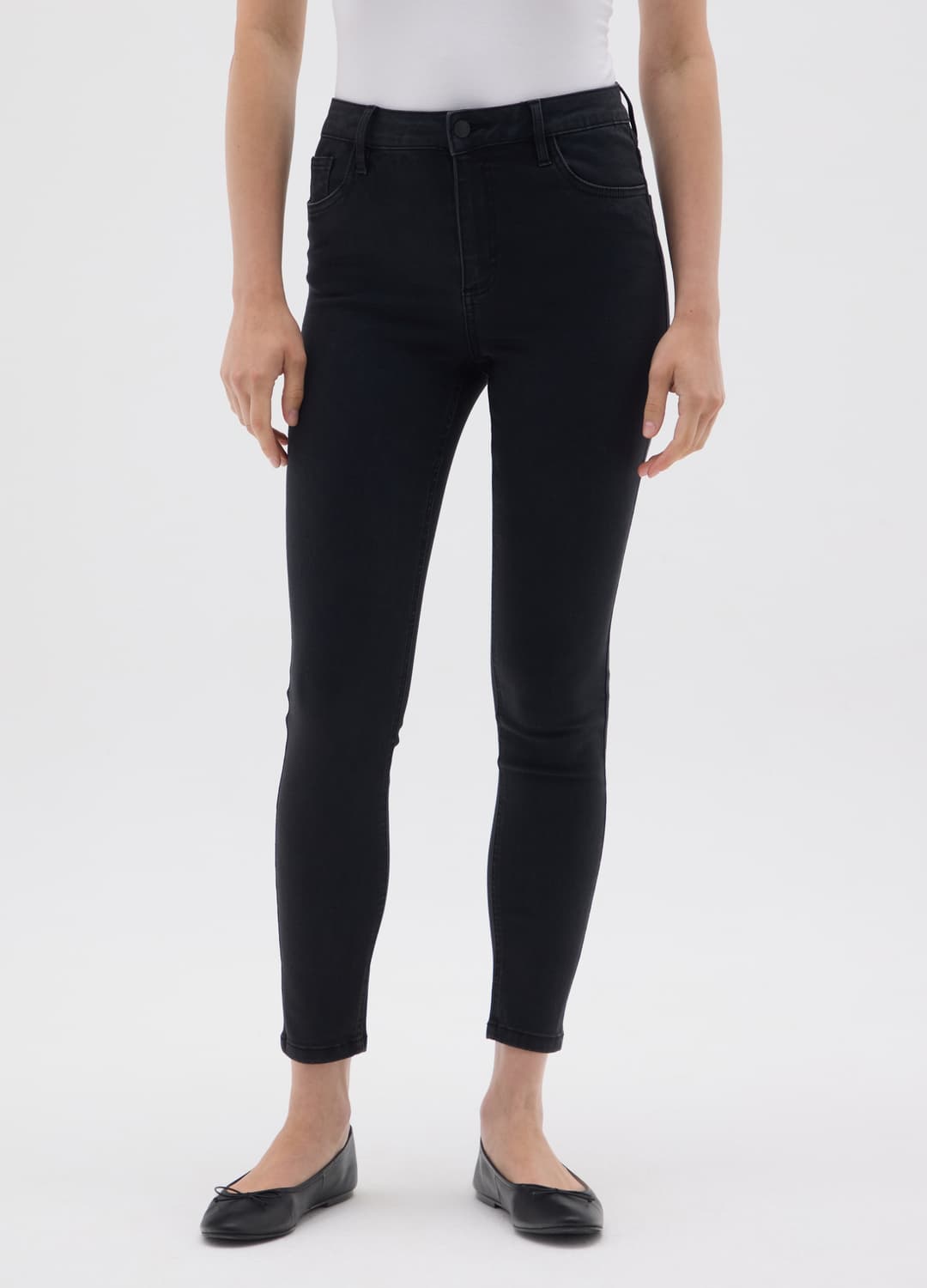 Damen-skinny-jeans Aus Elastischem Schwarzem Denim | OVS Damen-skinny-jeans Aus Elastischem Schwarzem Denim - 1 | OVS