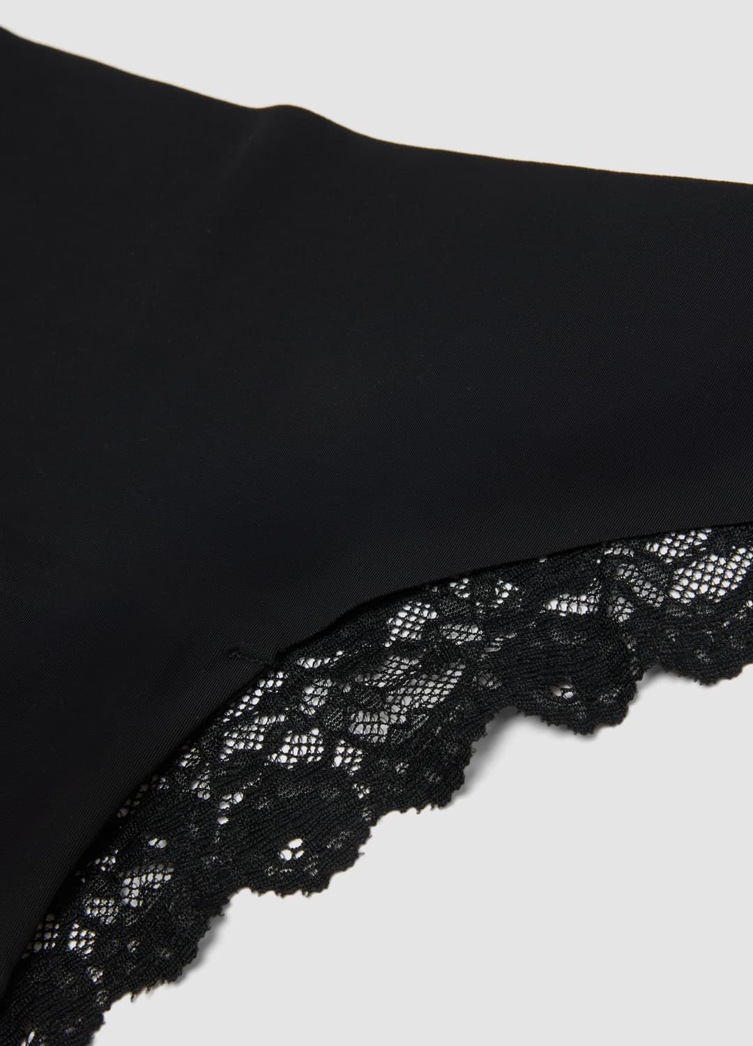Slip Brasiliana Nero In Microfibra Elasticizzata Con Pizzo | OVS Slip Brasiliana Nero In Microfibra Elasticizzata Con Pizzo - 6 | OVS