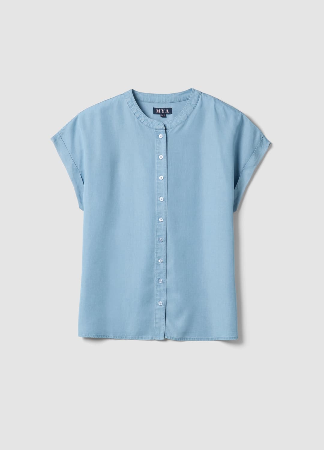 Blaue Bluse Aus Reinem Lyocell Im Regular Fit Mit Stehkragen | OVS Blaue Bluse Aus Reinem Lyocell Im Regular Fit Mit Stehkragen - 4 | OVS
