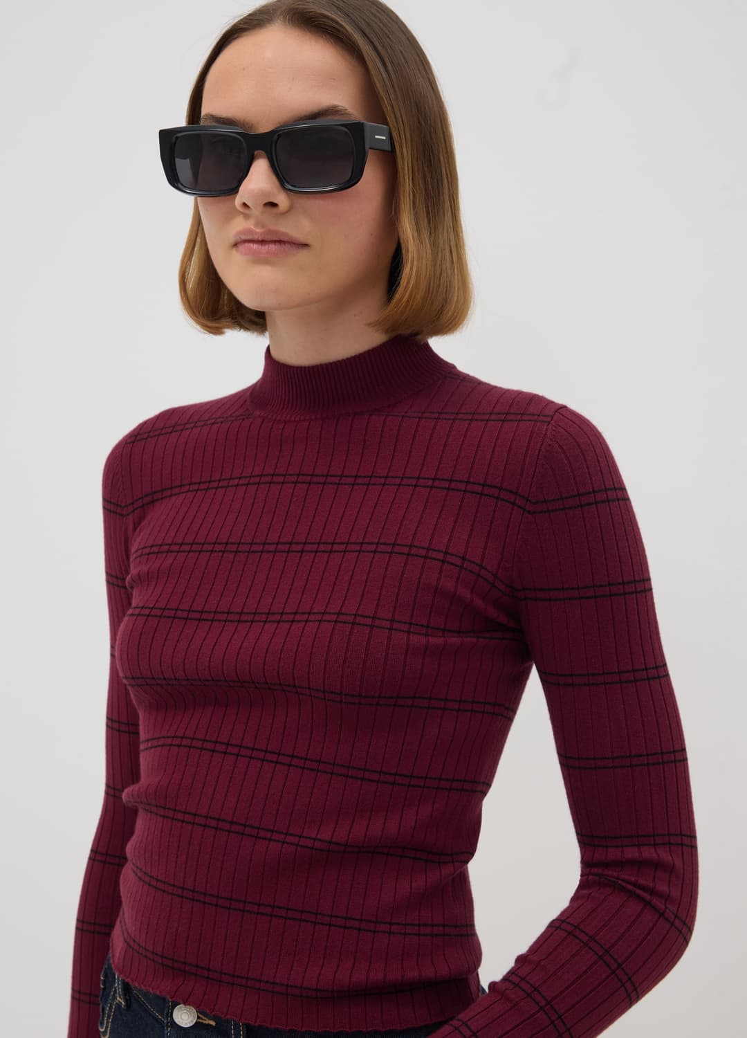 Maglia Marrone In Misto Viscosa Con Collo Rialzato Fitted | OVS Maglia Marrone In Misto Viscosa Con Collo Rialzato Fitted - 0 | OVS