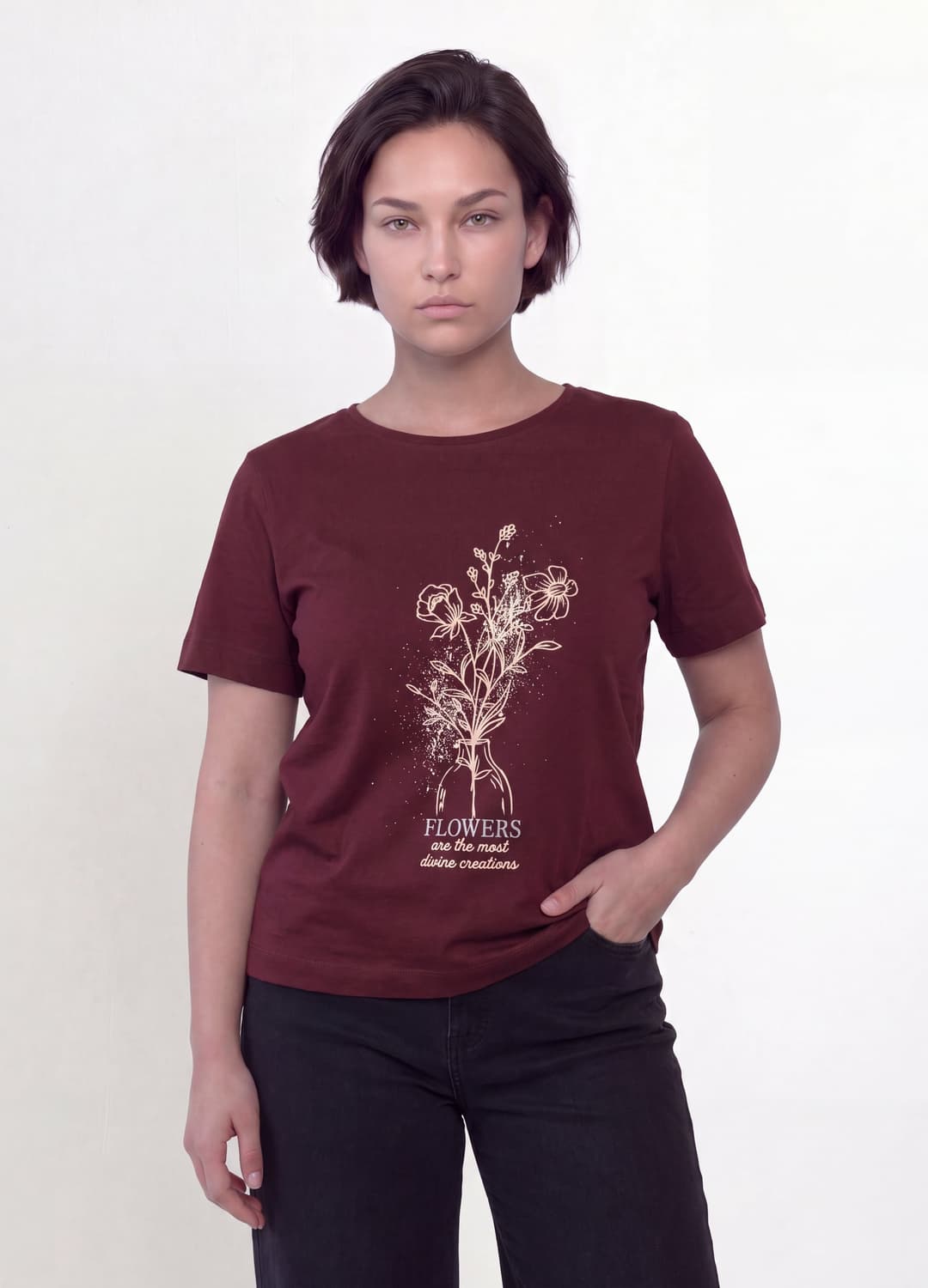 T-shirt Rossa In Puro Cotone Con Stampa Floreale Regular Fit | OVS T-shirt Rossa In Puro Cotone Con Stampa Floreale Regular Fit - 1 | OVS