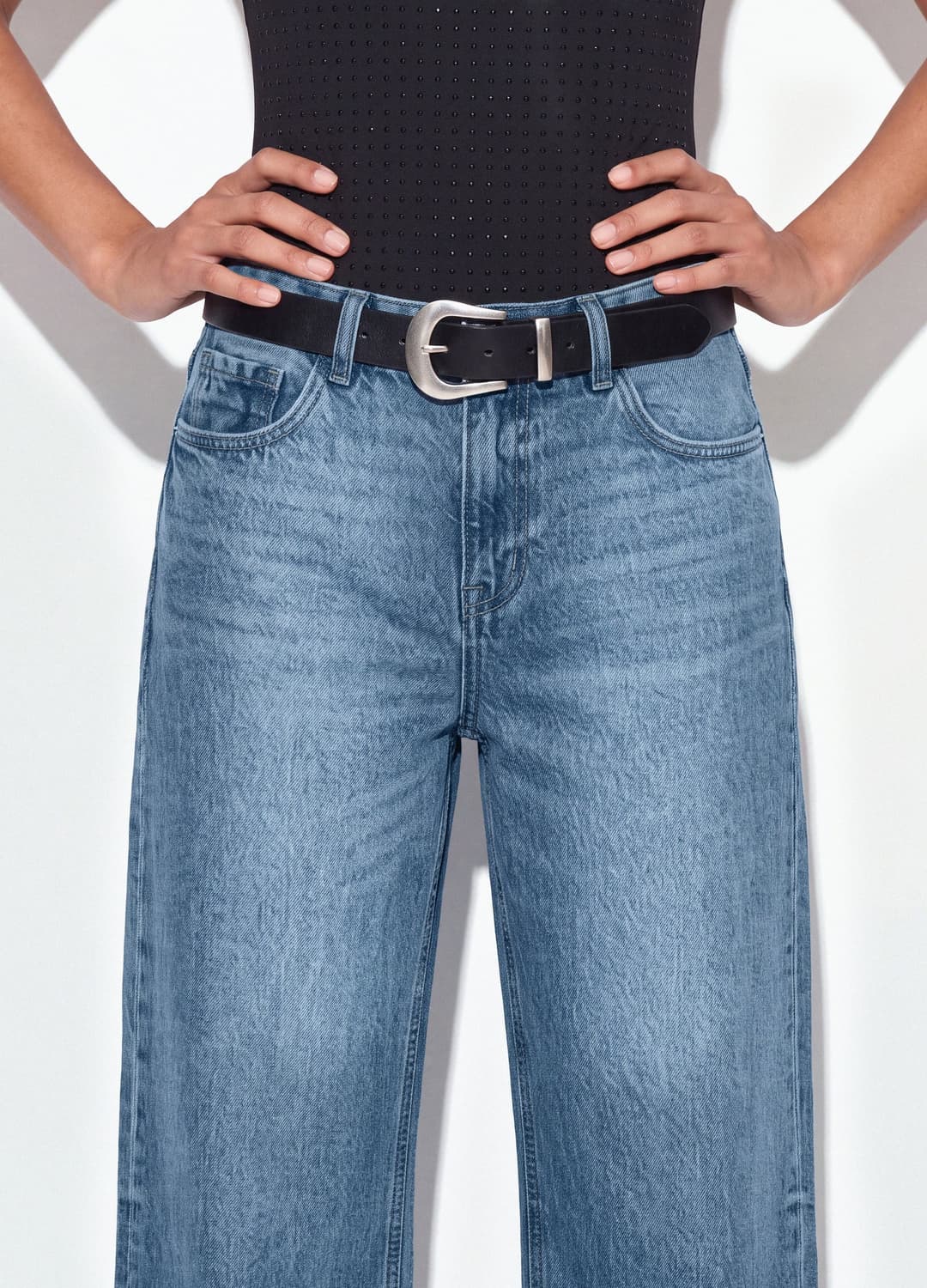 Hellblaue Denim-jeans Mit Wide Leg Aus 100 % Baumwolle | OVS Hellblaue Denim-jeans Mit Wide Leg Aus 100 % Baumwolle - 3 | OVS