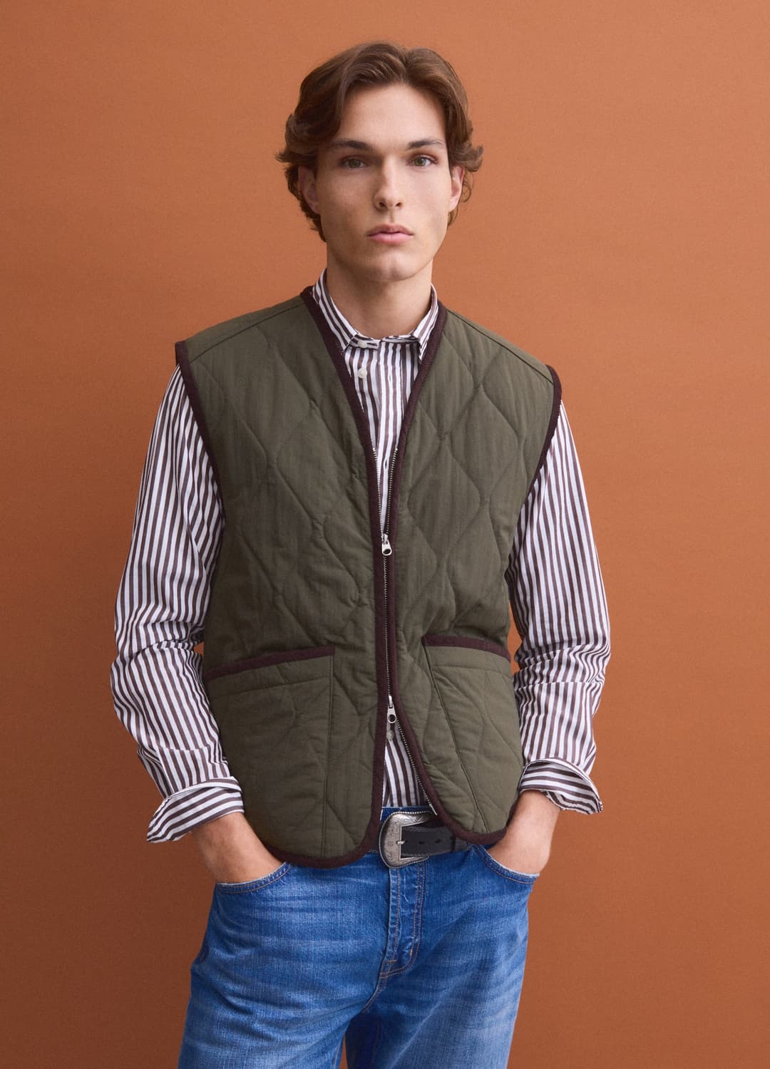 Gilet Verde Trapuntato Con Zip Regular Fit | OVS Gilet Verde Trapuntato Con Zip Regular Fit - 2 | OVS