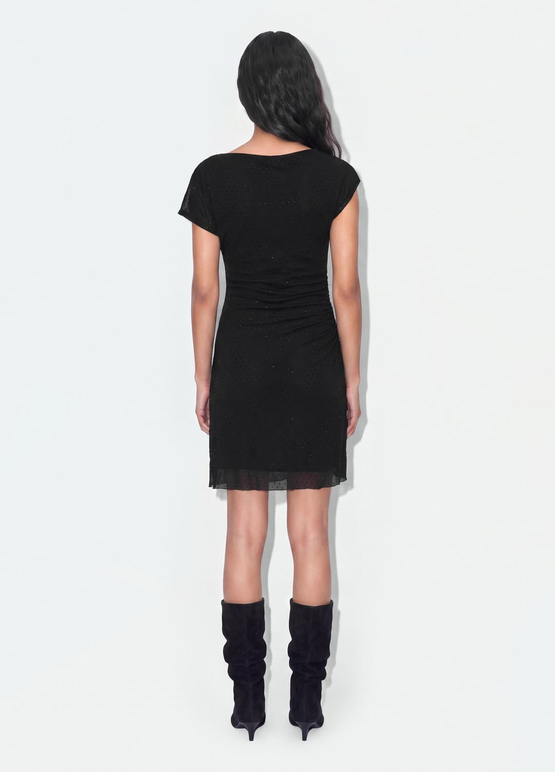 Abito Nero In Tessuto Elasticizzato Con Drappeggio Regular Fit | OVS Abito Nero In Tessuto Elasticizzato Con Drappeggio Regular Fit - 3 | OVS