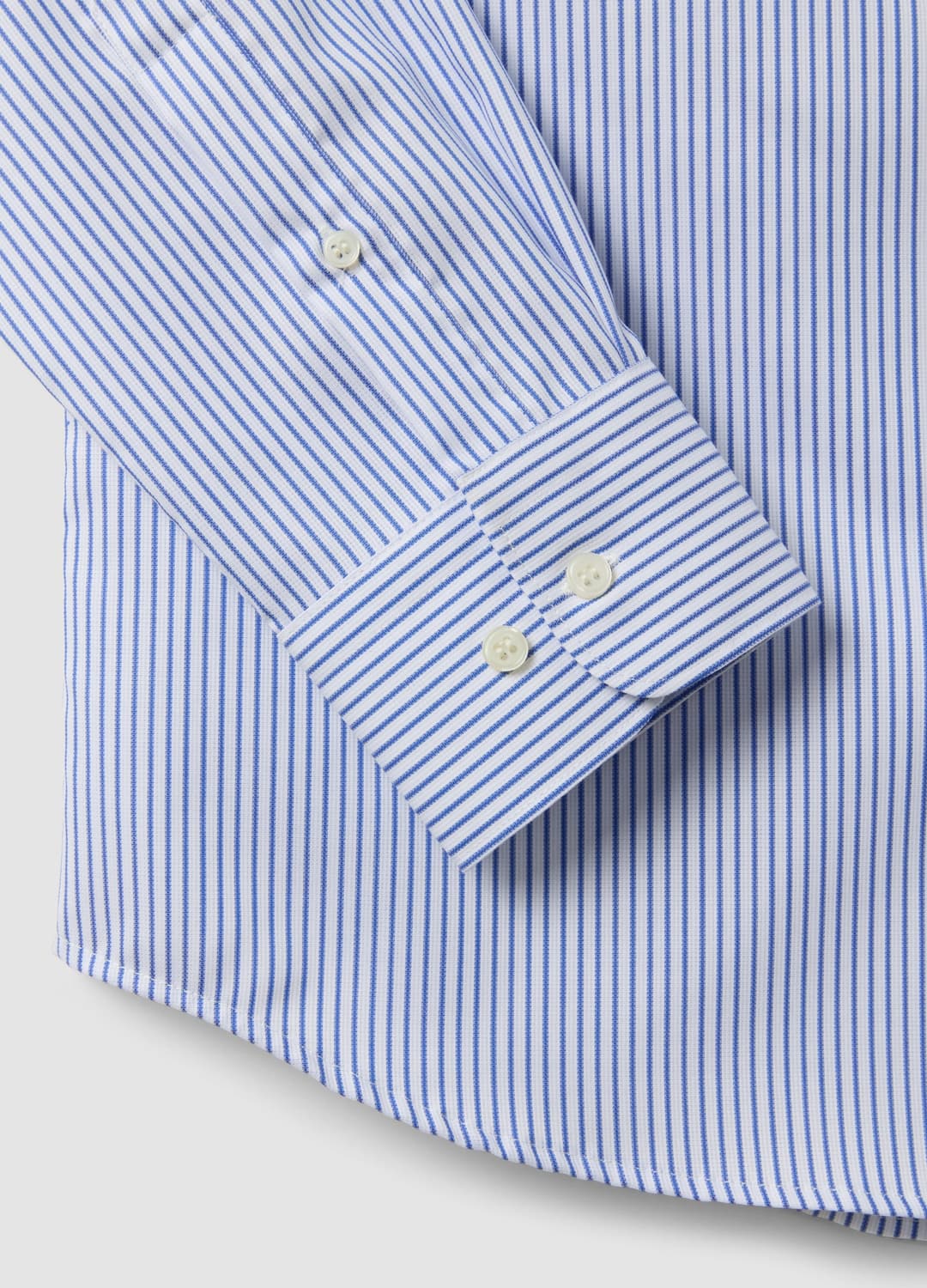 Camicia Azzurra A Righe In Dobby Di Puro Cotone Con Collo Francese No Iron | OVS Camicia Azzurra A Righe In Dobby Di Puro Cotone Con Collo Francese No Iron - 5 | OVS