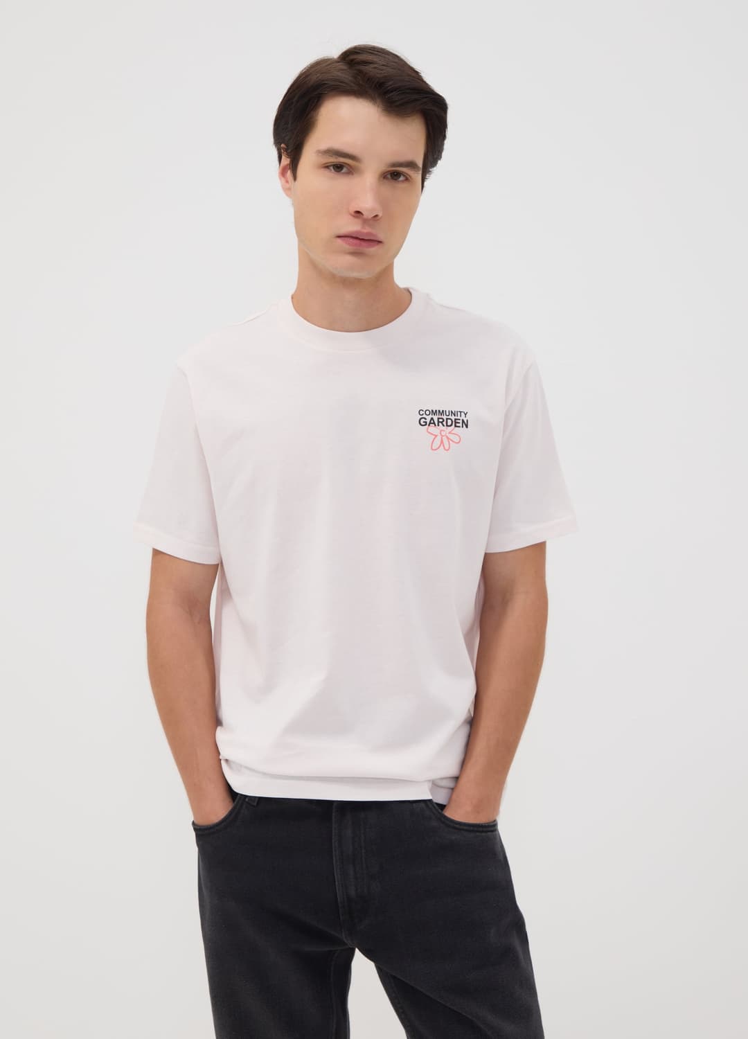 Weißes T-shirt Aus Reinem Baumwolljersey Mit Print | OVS Weißes T-shirt Aus Reinem Baumwolljersey Mit Print - 0 | OVS