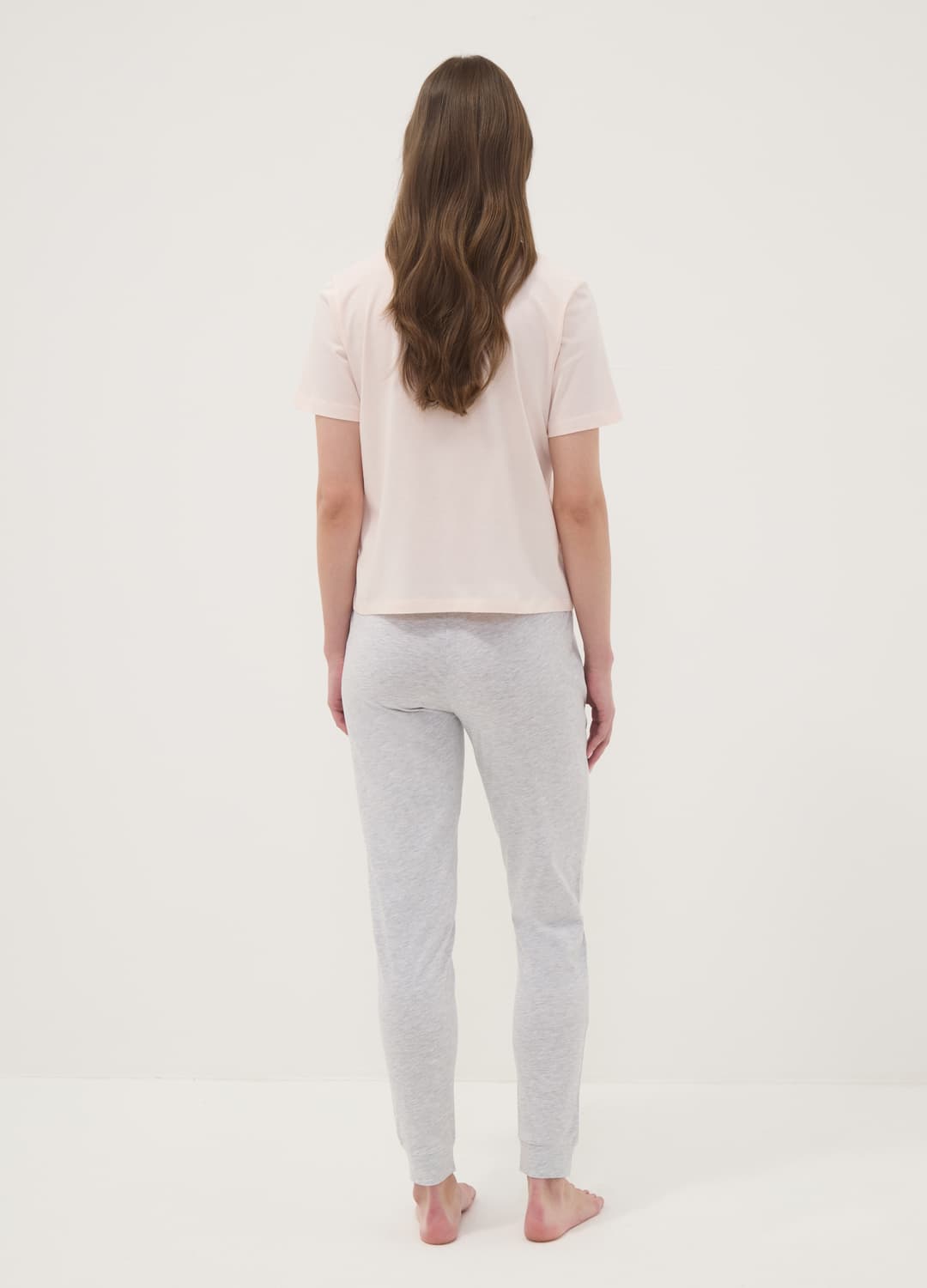 Pigiama Rosa In Puro Cotone Organico Con Pantaloni Grigi Regular Fit | OVS Pigiama Rosa In Puro Cotone Organico Con Pantaloni Grigi Regular Fit - 3 | OVS