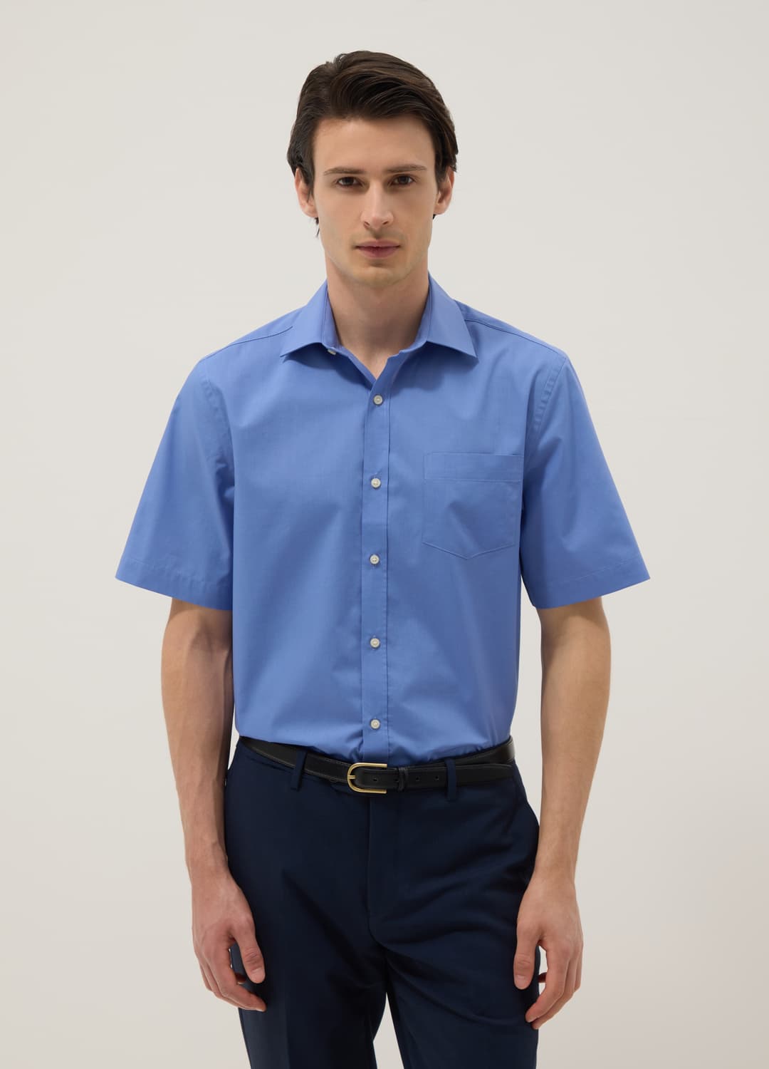 Camicia Azzurra A Maniche Corte Con Colletto Classico | OVS Camicia Azzurra A Maniche Corte Con Colletto Classico - 0 | OVS
