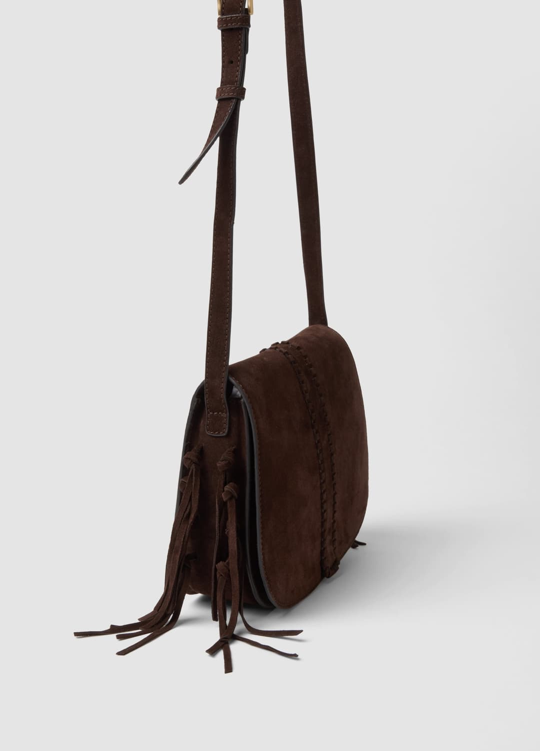 Borsa Marrone In Vera Pelle Con Frange | OVS Borsa Marrone In Vera Pelle Con Frange - 2 | OVS