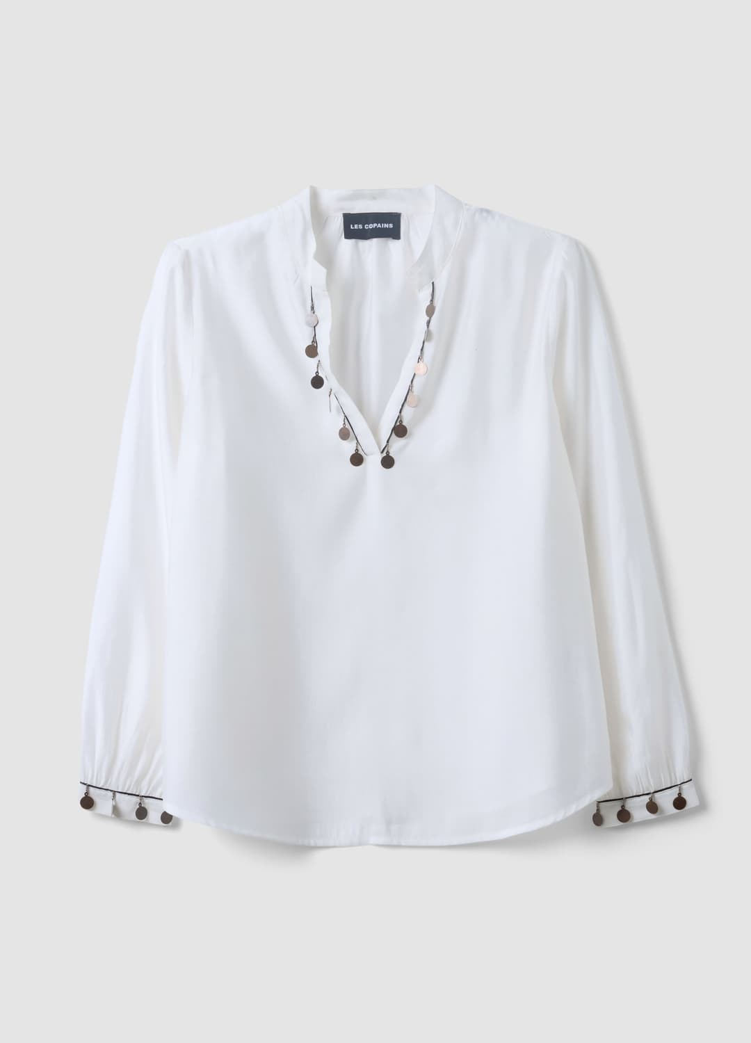 Camicia Bianca In Misto Viscosa Con Charms E Scollo A V Regular Fit | OVS Camicia Bianca In Misto Viscosa Con Charms E Scollo A V Regular Fit - 4 | OVS