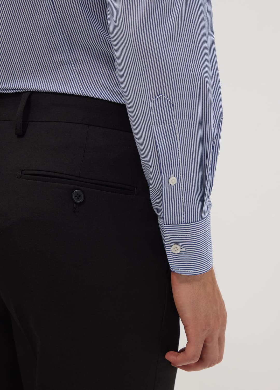 Camicia Blu A Righe In Misto Cotone Button Down Easy Iron Slim Fit | OVS Camicia Blu A Righe In Misto Cotone Button Down Easy Iron Slim Fit - 2 | OVS