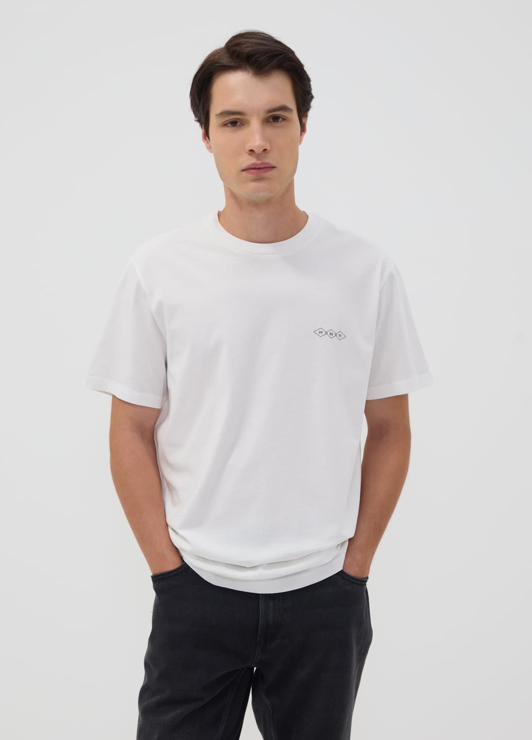 Weisses Jersey-t-shirt Aus Reiner Baumwolle Mit Grafikprint | OVS Weisses Jersey-t-shirt Aus Reiner Baumwolle Mit Grafikprint - 0 | OVS
