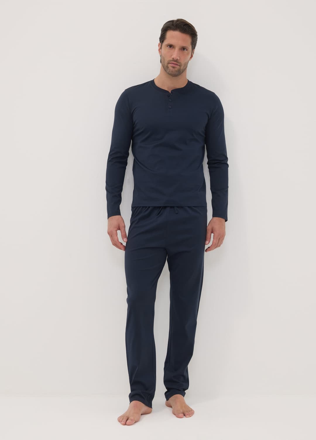 Pigiama Blu In Puro Cotone Organico Con Scollo Serafino Regular Fit | OVS Pigiama Blu In Puro Cotone Organico Con Scollo Serafino Regular Fit - 0 | OVS