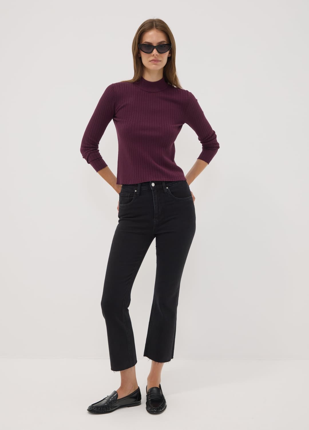 Maglia Verde In Misto Viscosa A Coste Con Collo Rialzato | OVS Maglia Verde In Misto Viscosa A Coste Con Collo Rialzato - 1 | OVS