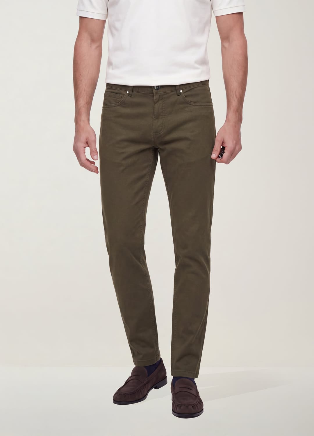 Grüne Slim-fit-hose Aus Elastischem Baumwolltwill | OVS Grüne Slim-fit-hose Aus Elastischem Baumwolltwill - 1 | OVS